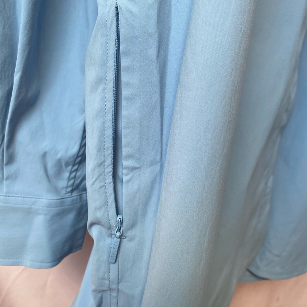 NWT Athleta Oversized Poplin Top Button Up Long Sleeve Heron Blue Women’s Medium - Picture 11 of 13